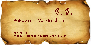 Vukovics Valdemár névjegykártya